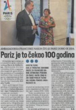 Ambasadorka Francuske Kristin Tudik upriličila je prijem povodom organizacije Olimpijskih igara u Pariz 2024. godine.v