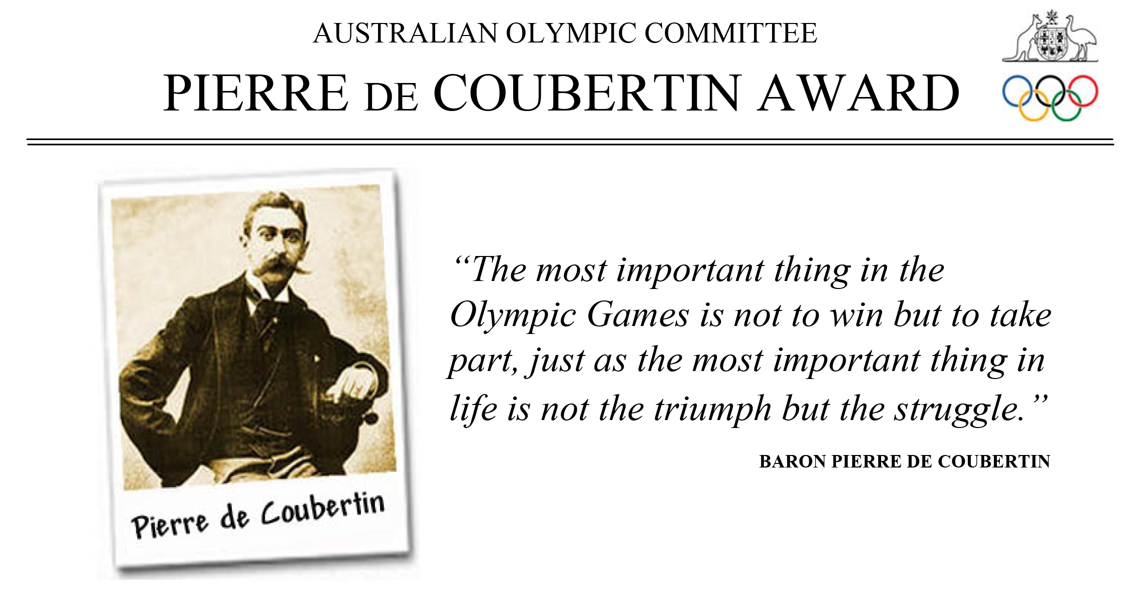 pierre de coubertin banner